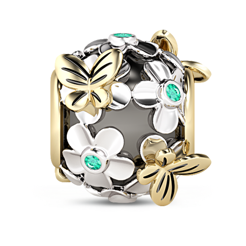 The Butterfly Love Flower" Charm silver Charms Shopella