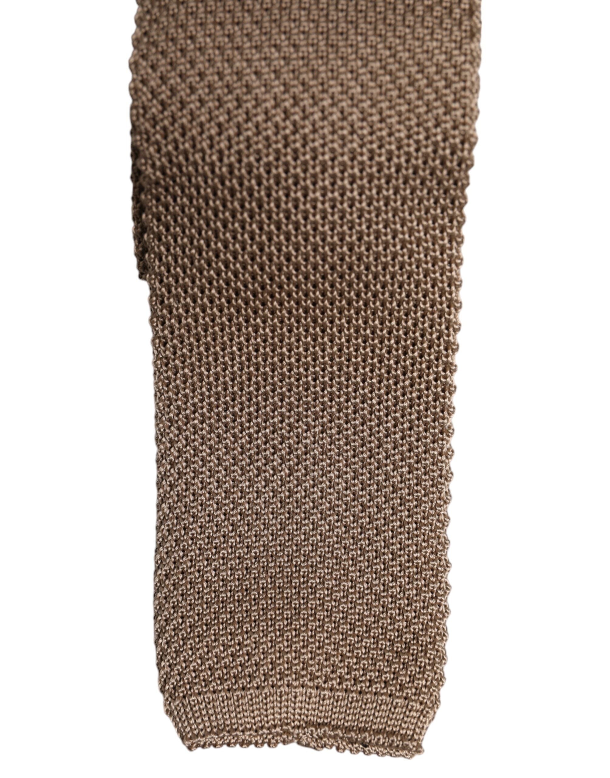 Brown Silk Adjustable Necktie Tie Dolce & Gabbana