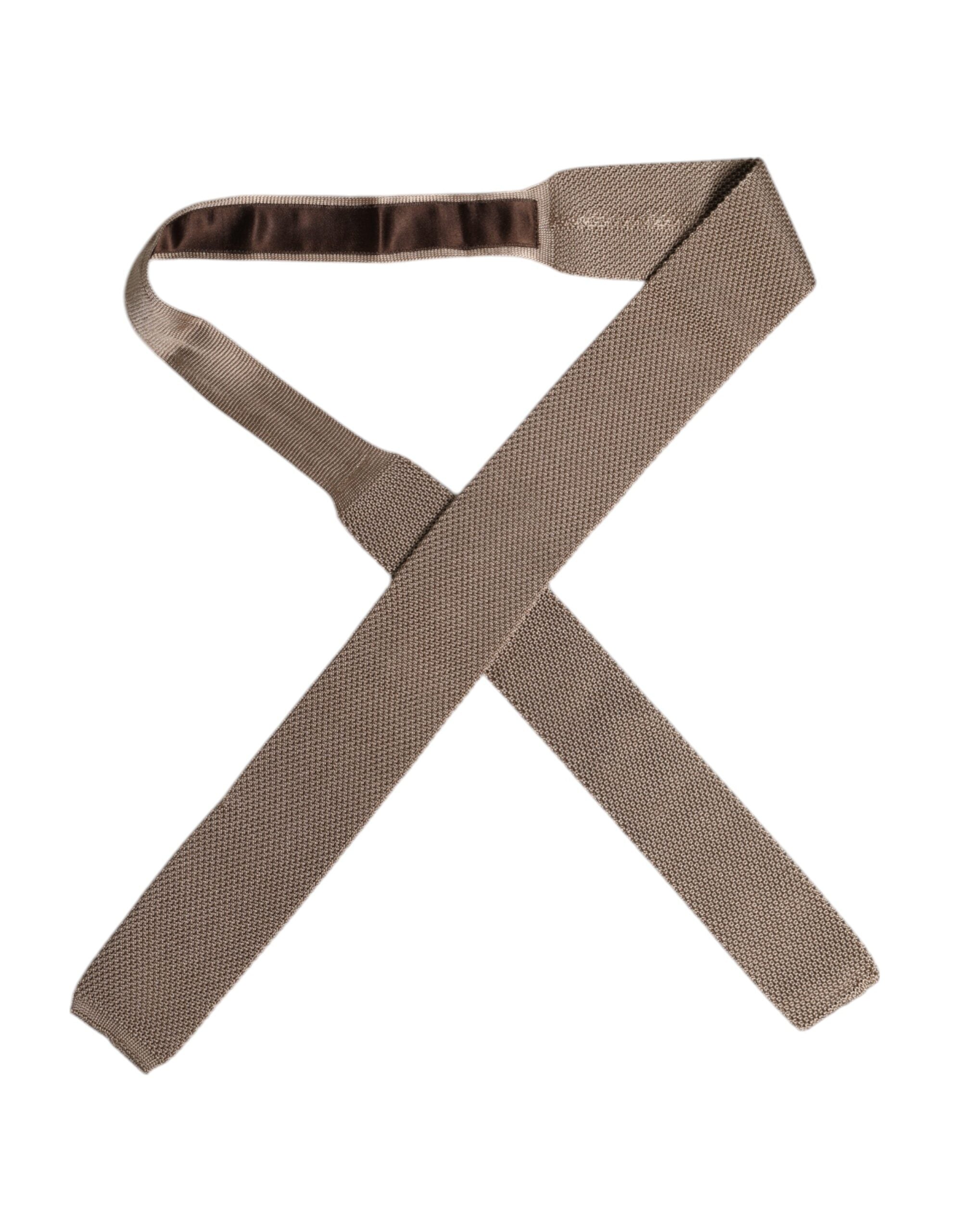 Brown Silk Adjustable Necktie Tie Dolce & Gabbana