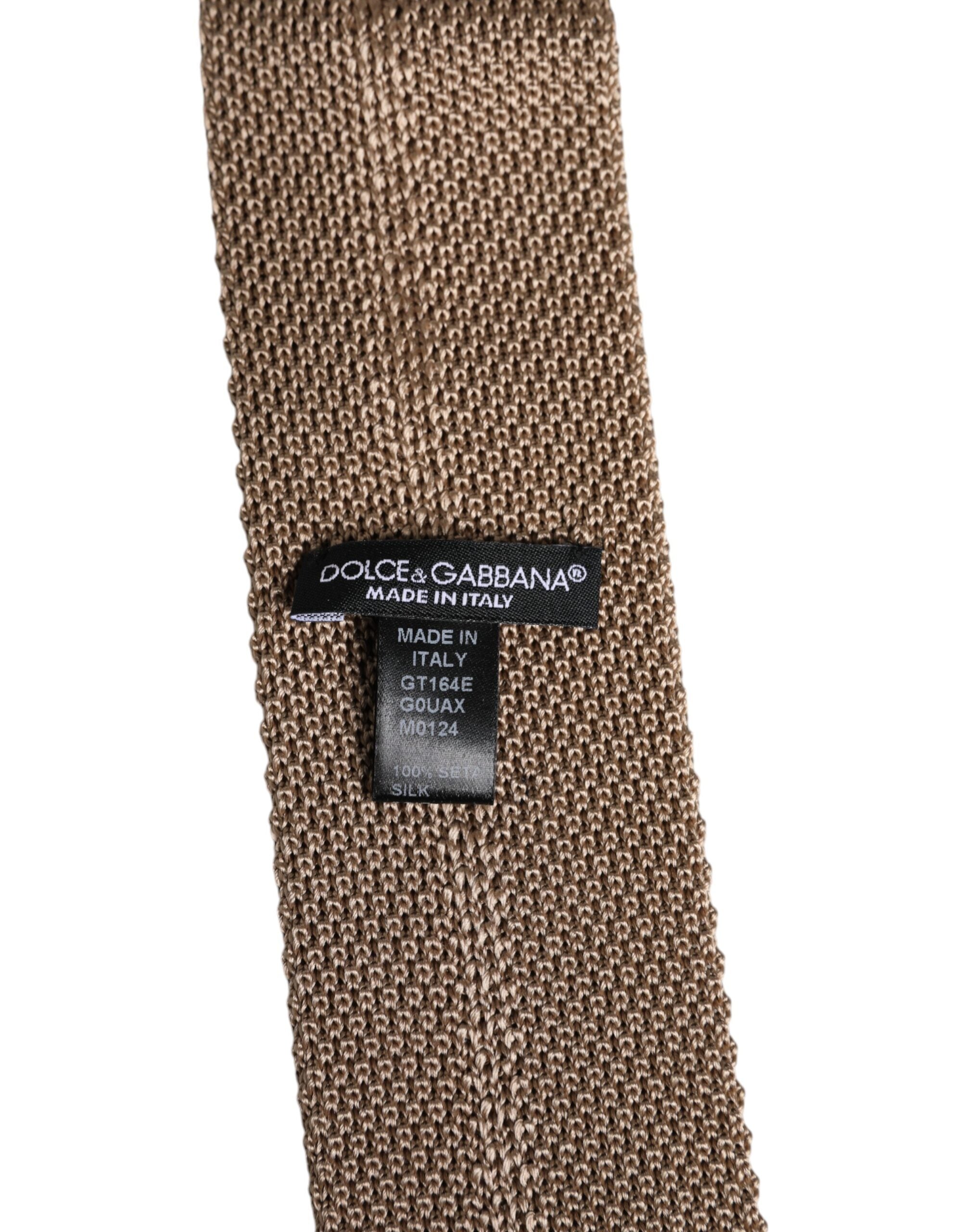 Brown Silk Adjustable Necktie Tie Dolce & Gabbana