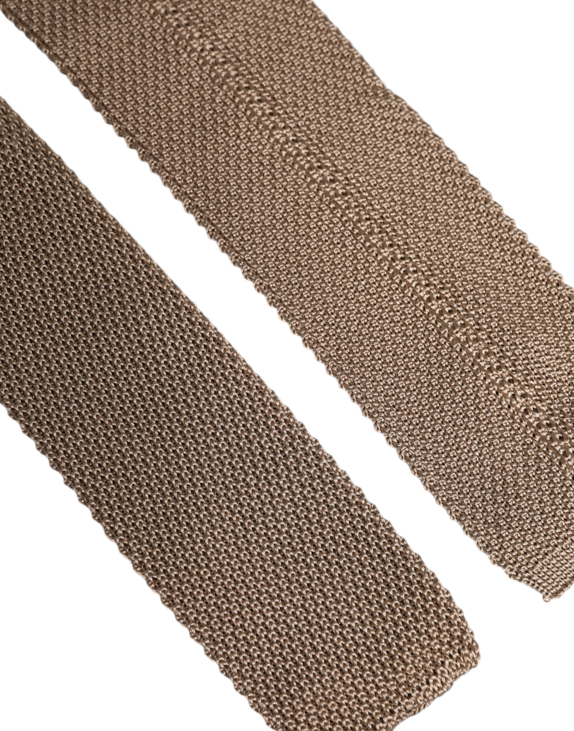 Brown Silk Adjustable Necktie Tie Dolce & Gabbana