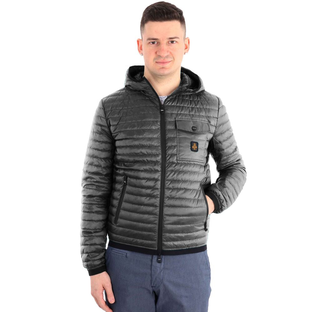 Gray Nylon Men Jacket Refrigiwear