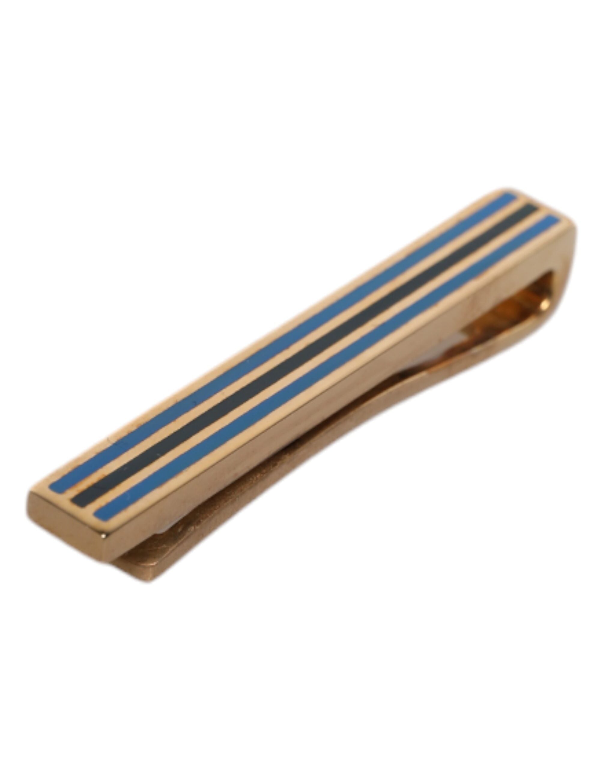 Gold Tone Brass Logo Branded Tie Clip Bar Dolce & Gabbana