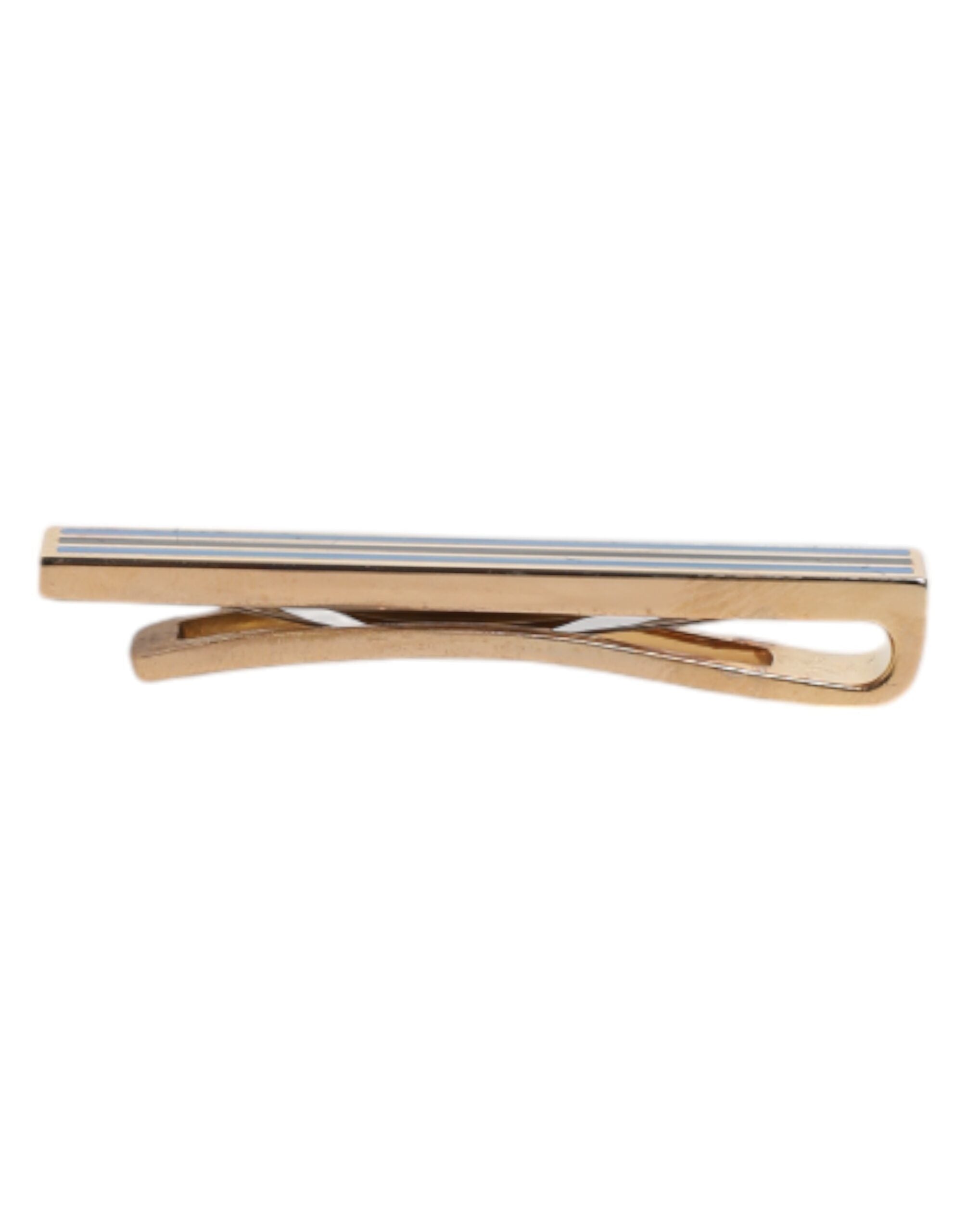Gold Tone Brass Logo Branded Tie Clip Bar Dolce & Gabbana