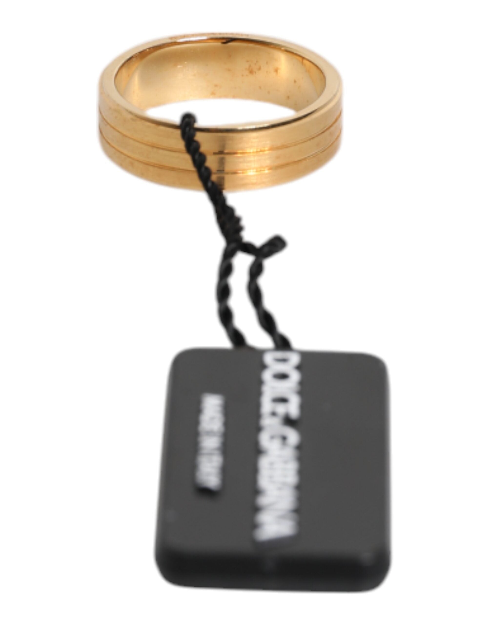 Gold Tone Brass Red Crystal DG Logo Ring Dolce & Gabbana