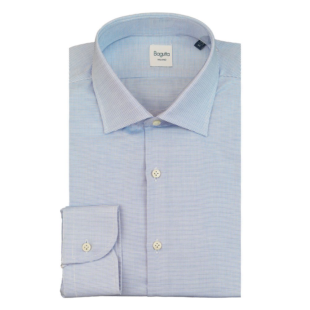 Blue Cotton Men's Shirt Bagutta