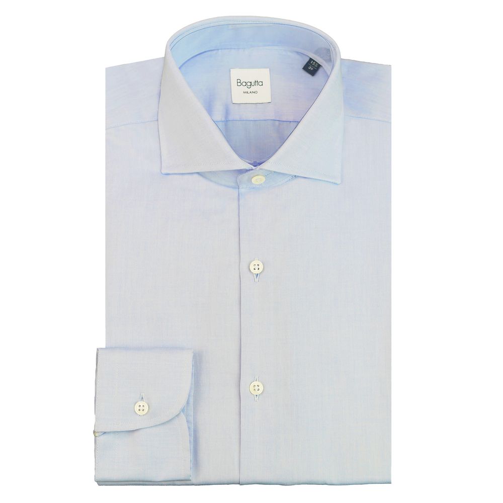 Light Blue Cotton Men Shirt Bagutta