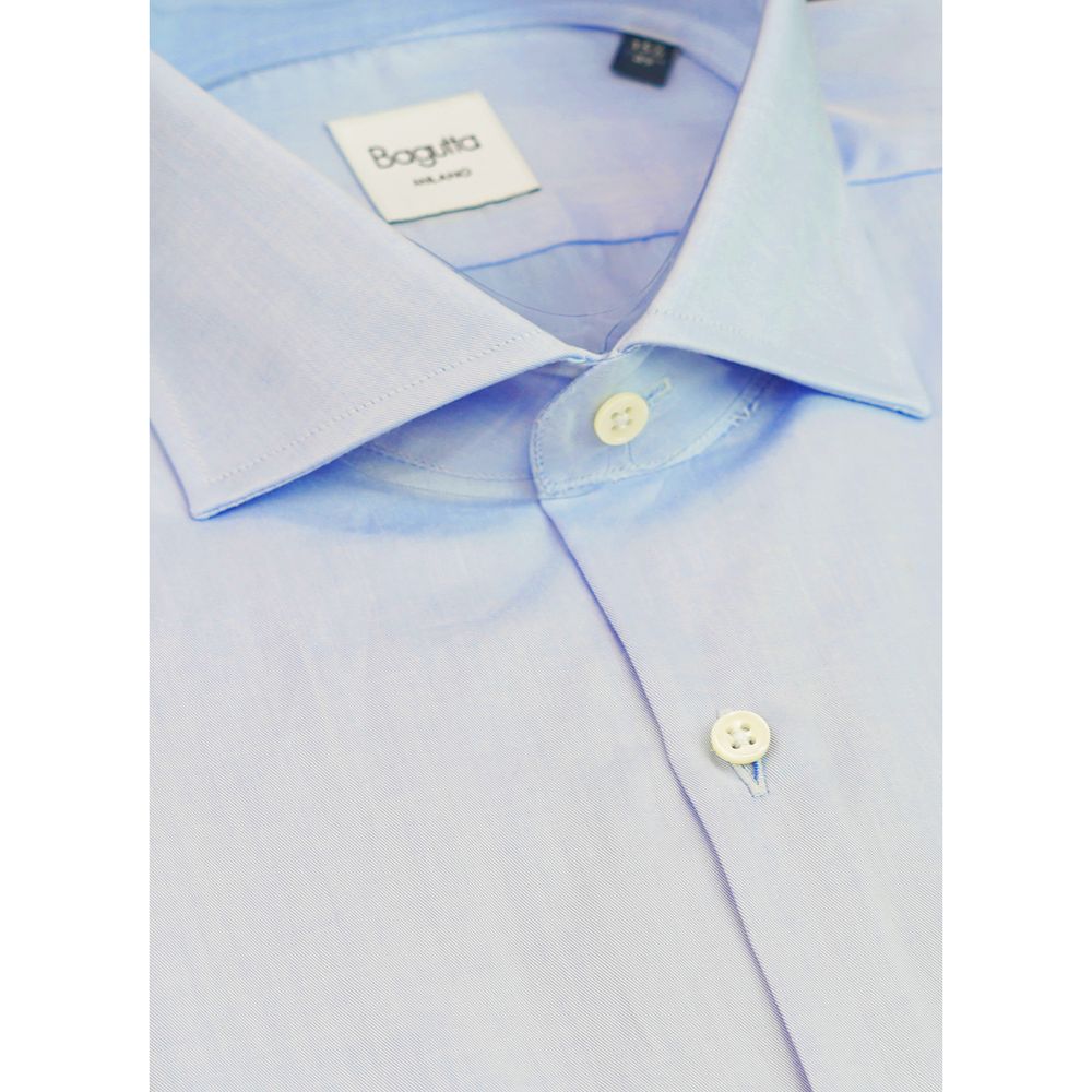Light Blue Cotton Men Shirt Bagutta
