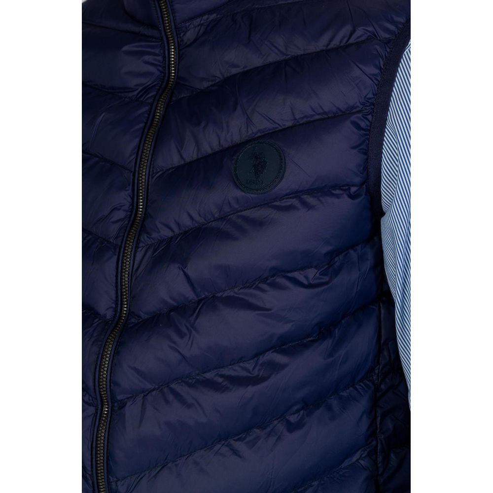 Blue Polyamide Sleveless Jacket U.S. POLO ASSN.