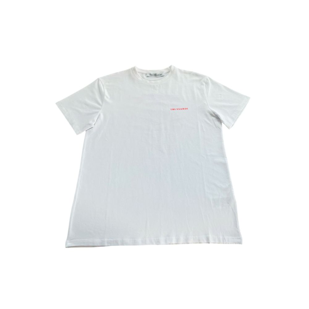White Cotton Men T-Shirt Trussardi Beachwear