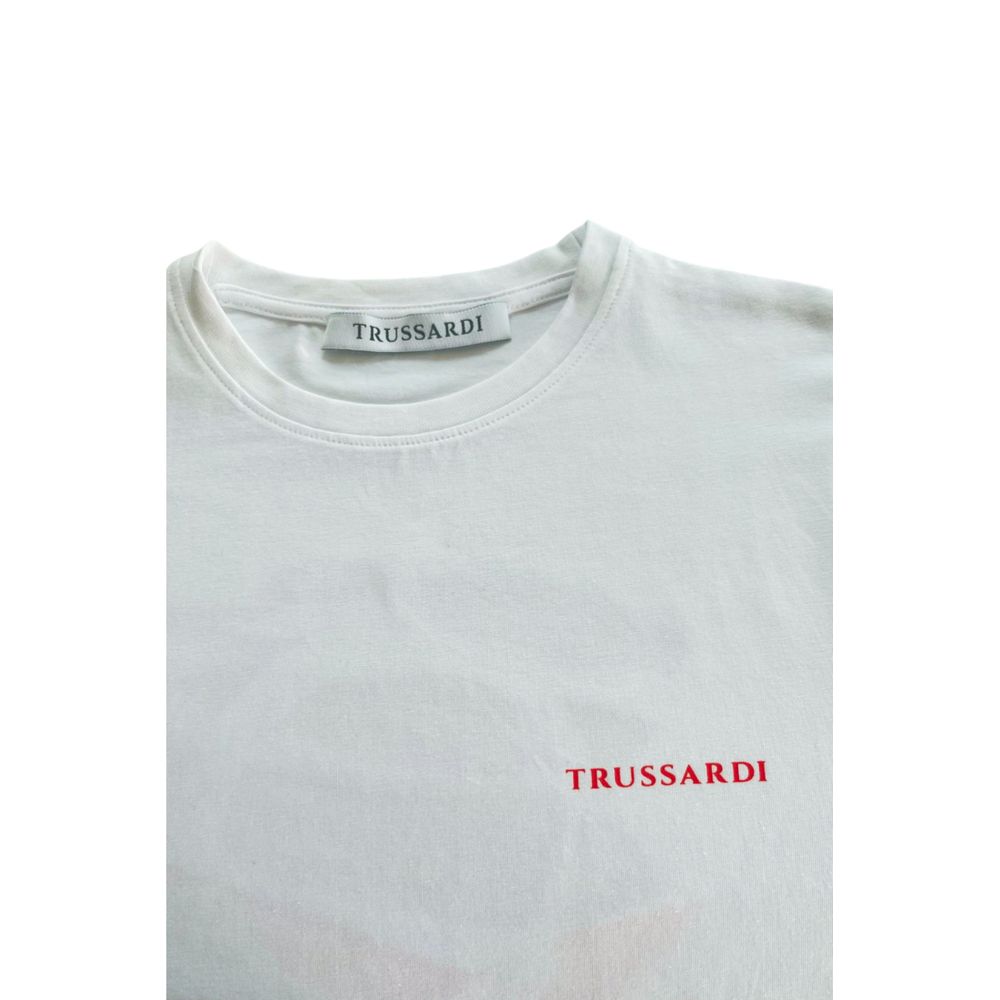 White Cotton Men T-Shirt Trussardi Beachwear