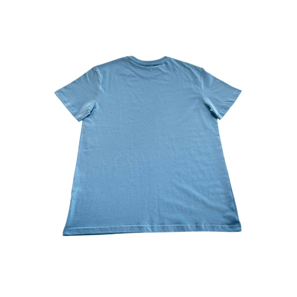Light Blue Cotton Men T-Shirt Trussardi Beachwear