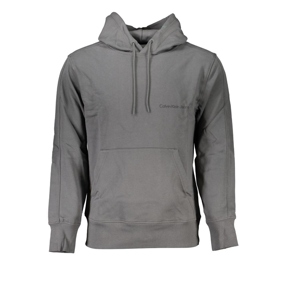 Elegant Gray Hooded Sweatshirt Calvin Klein