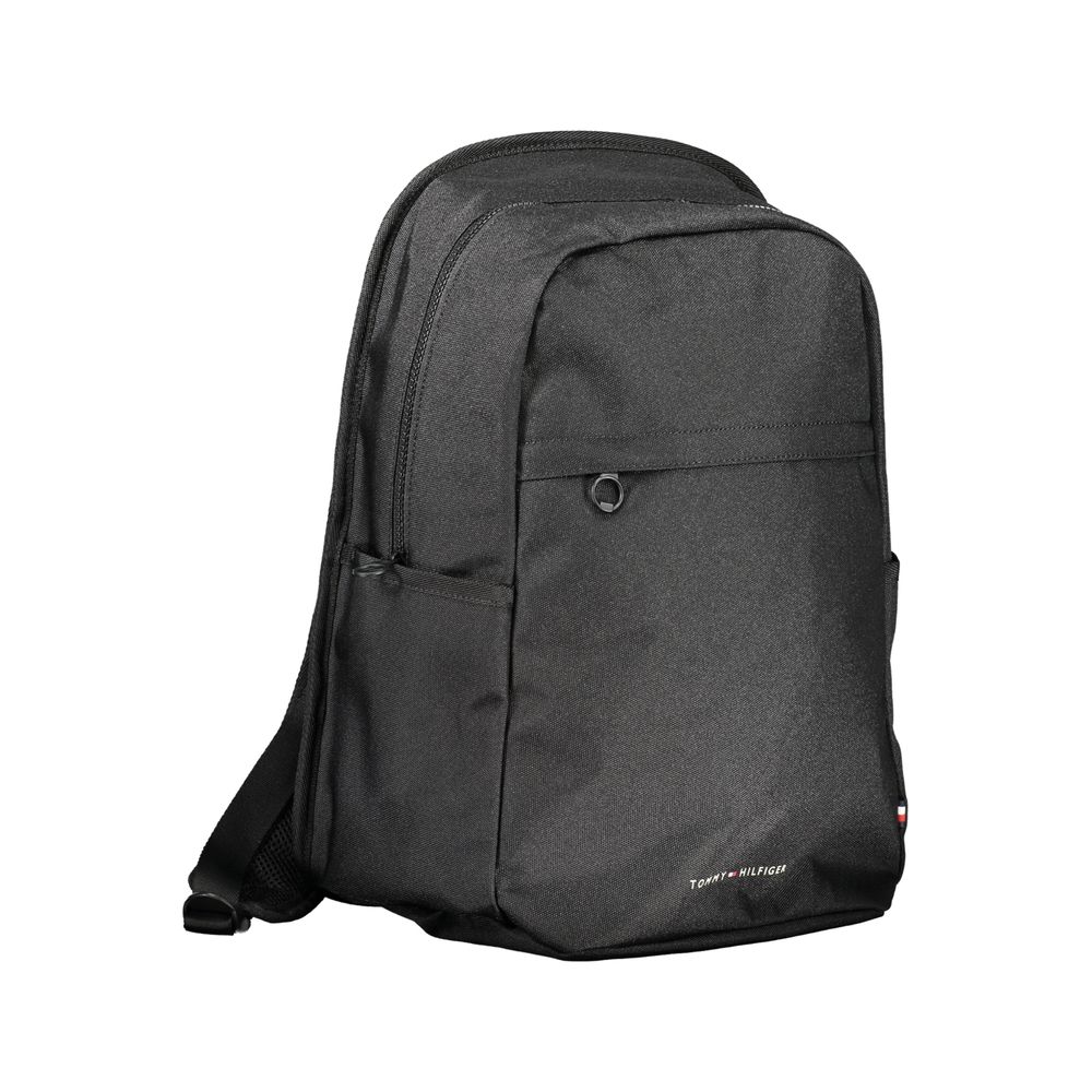 Black Polyester Backpack Tommy Hilfiger