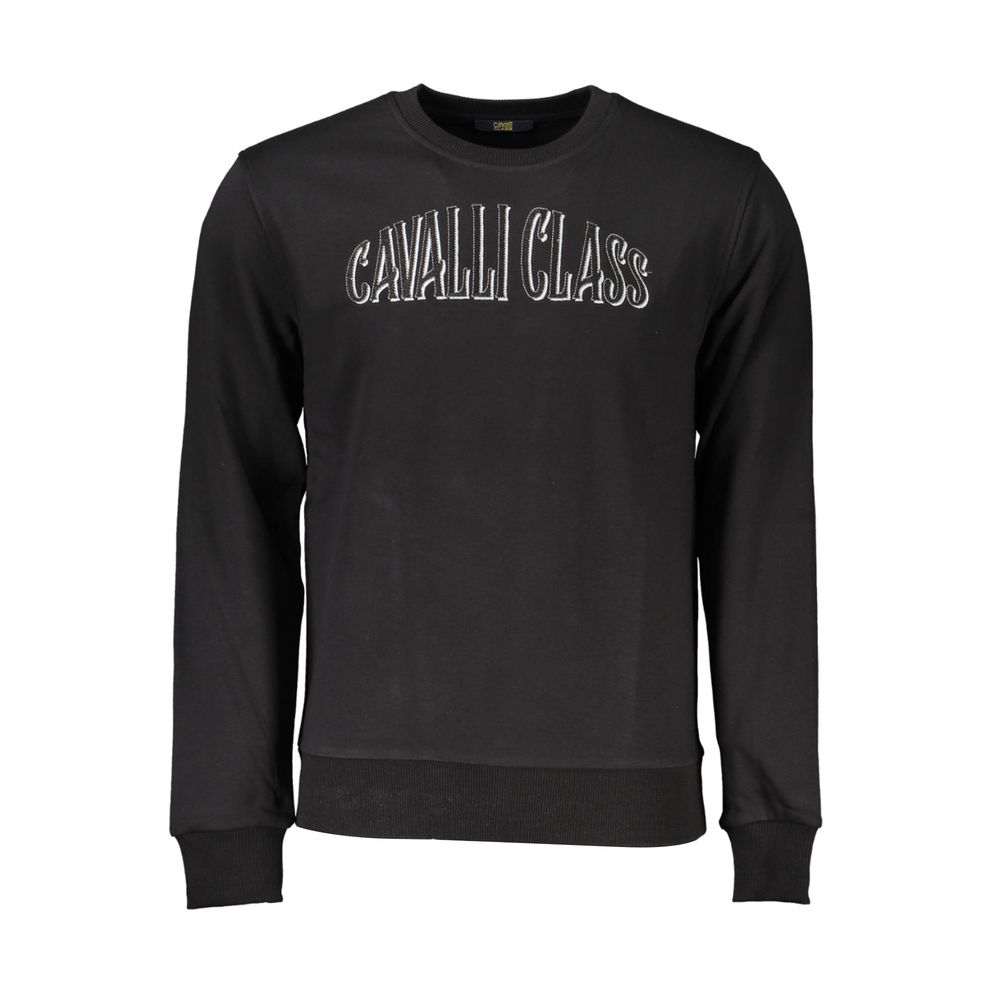 Black Cotton Men Sweater Cavalli Class