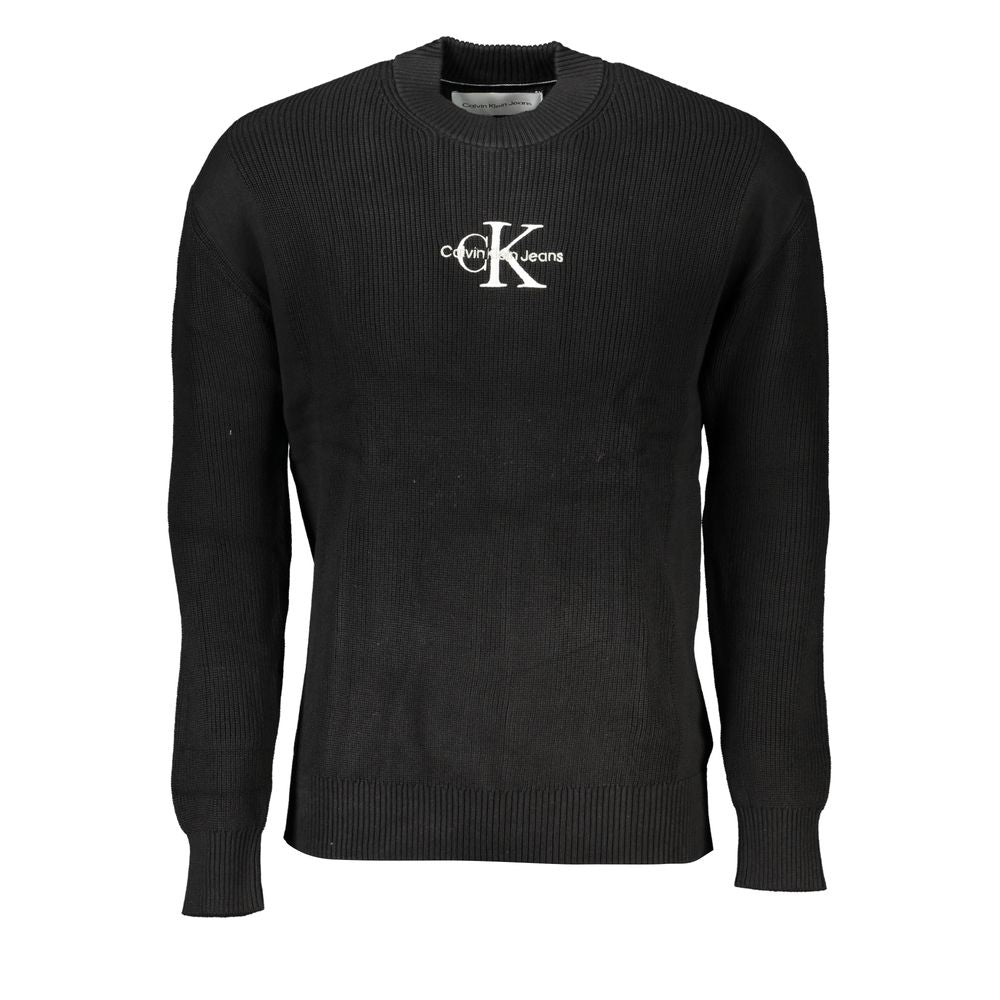 Sleek Cotton Crew Neck Sweater with Contrast Details Calvin Klein