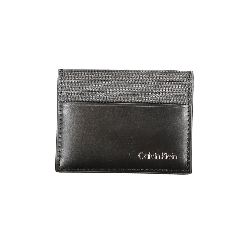 Black Leather Wallet Calvin Klein