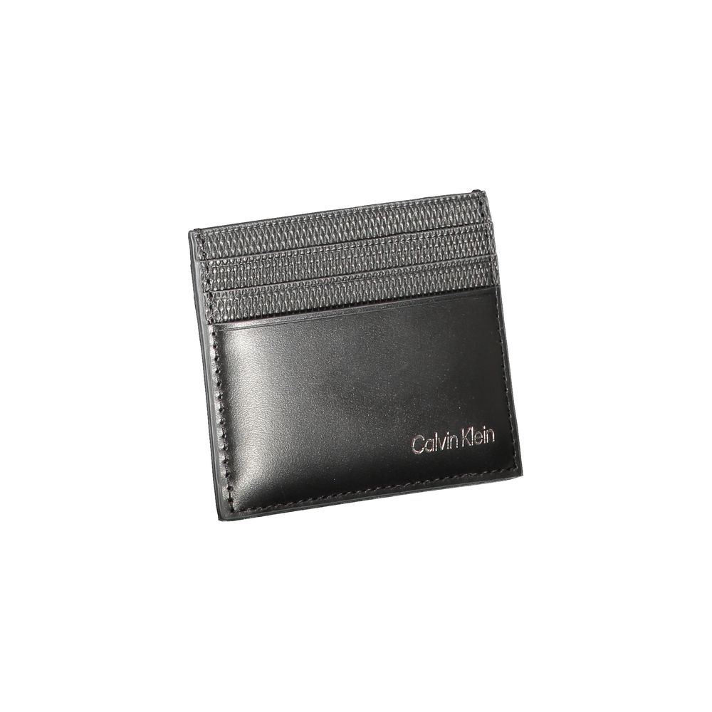 Black Leather Wallet Calvin Klein