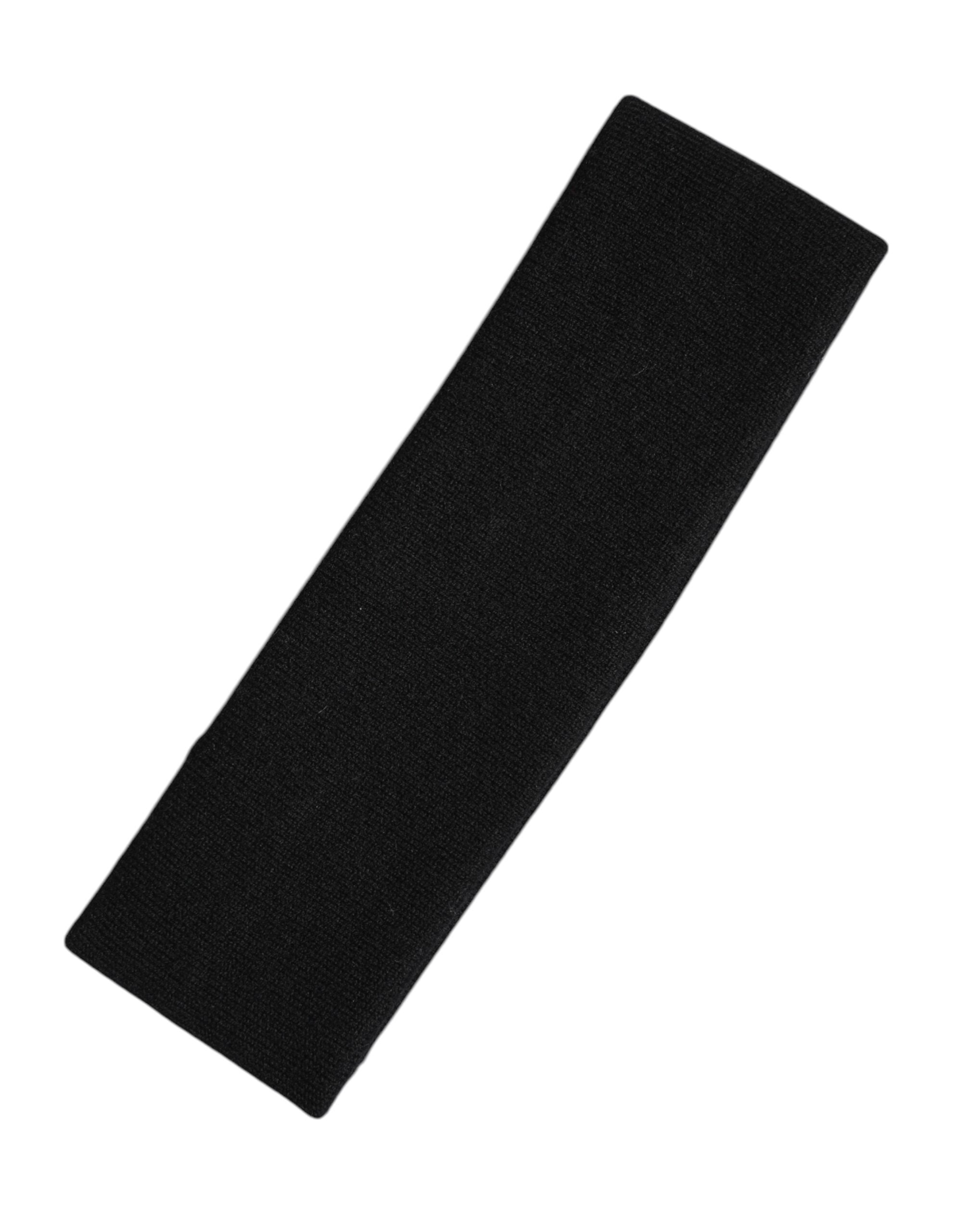 Black Cashmere Knitted Women Head Band Hat Dolce & Gabbana