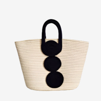Hand-woven Geometric Bag bags Dropshipman beige Standard Size