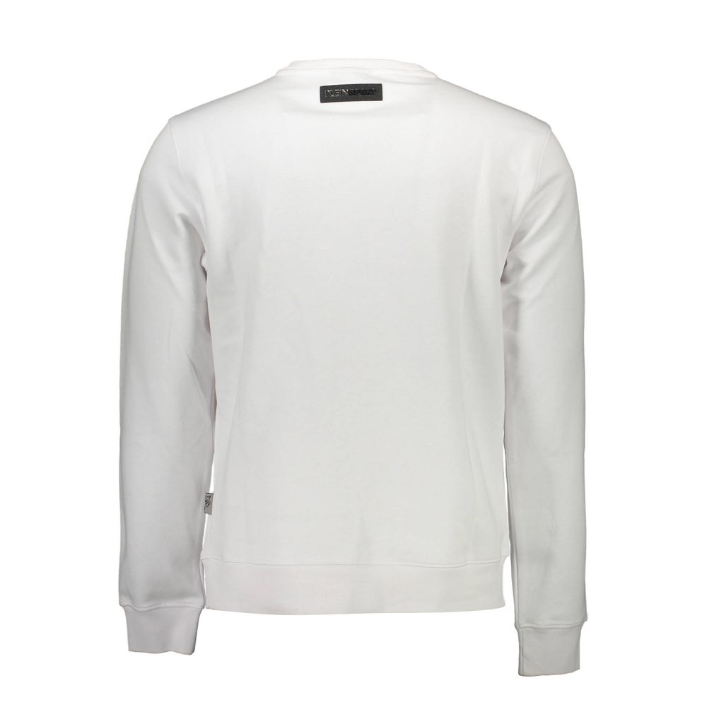 White Cotton Men Sweater Plein Sport