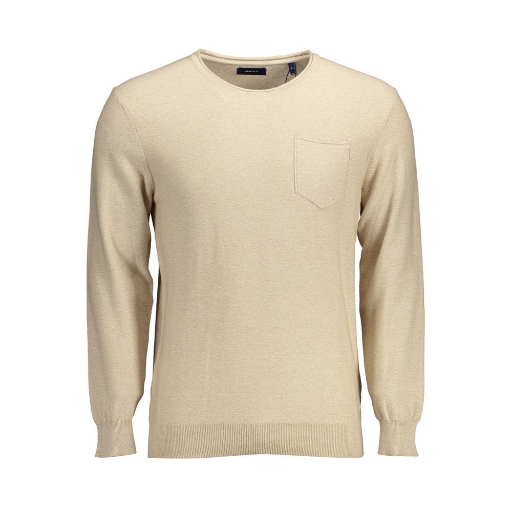 Beige Cotton Men Sweater Gant