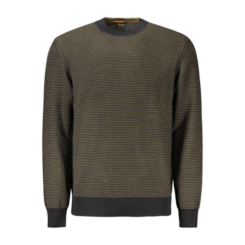 Black Cotton Men Sweater Hugo Boss