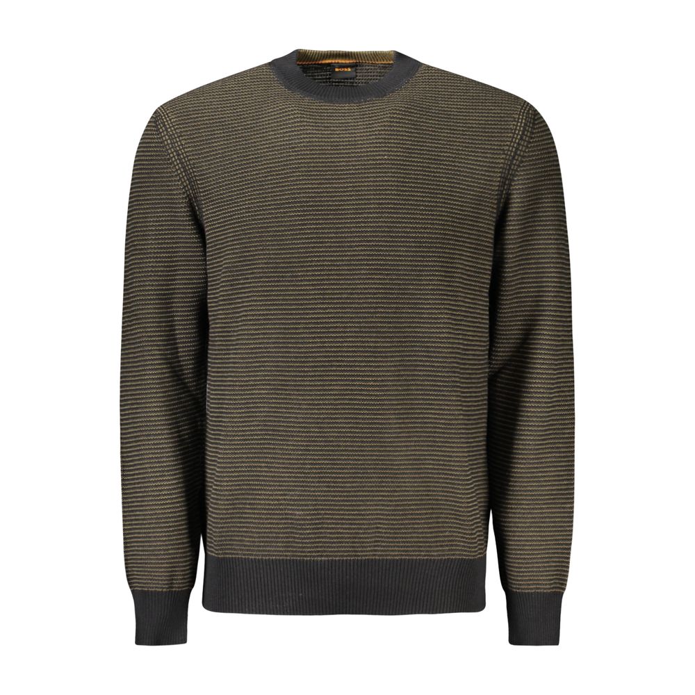 Black Cotton Men Sweater Hugo Boss