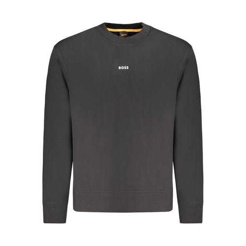 Black Cotton Men Sweater Hugo Boss