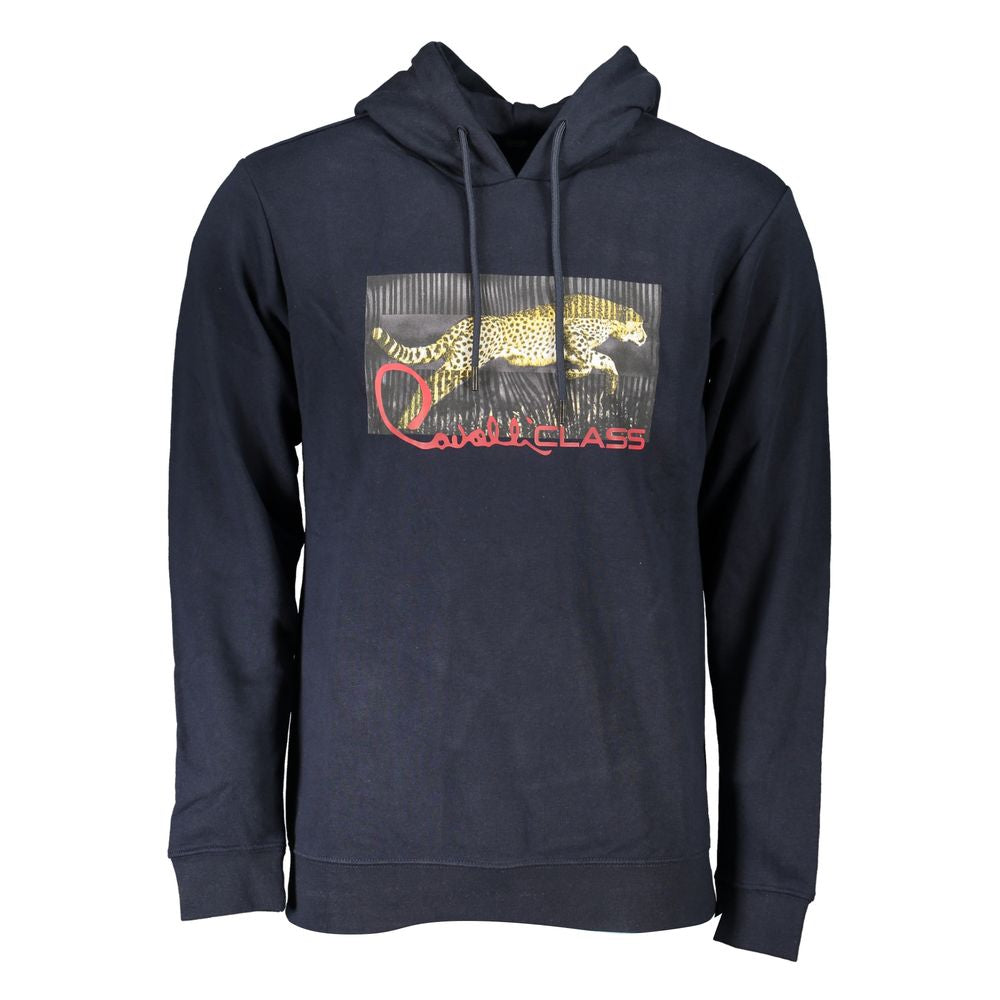 Blue Cotton Men Sweater Cavalli Class