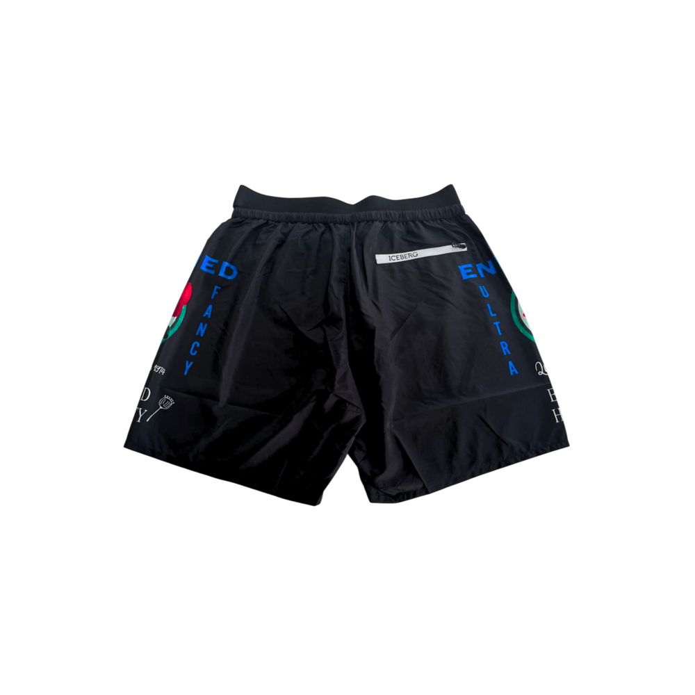 Black Polyester Men's Swim Short swimwear Iceberg