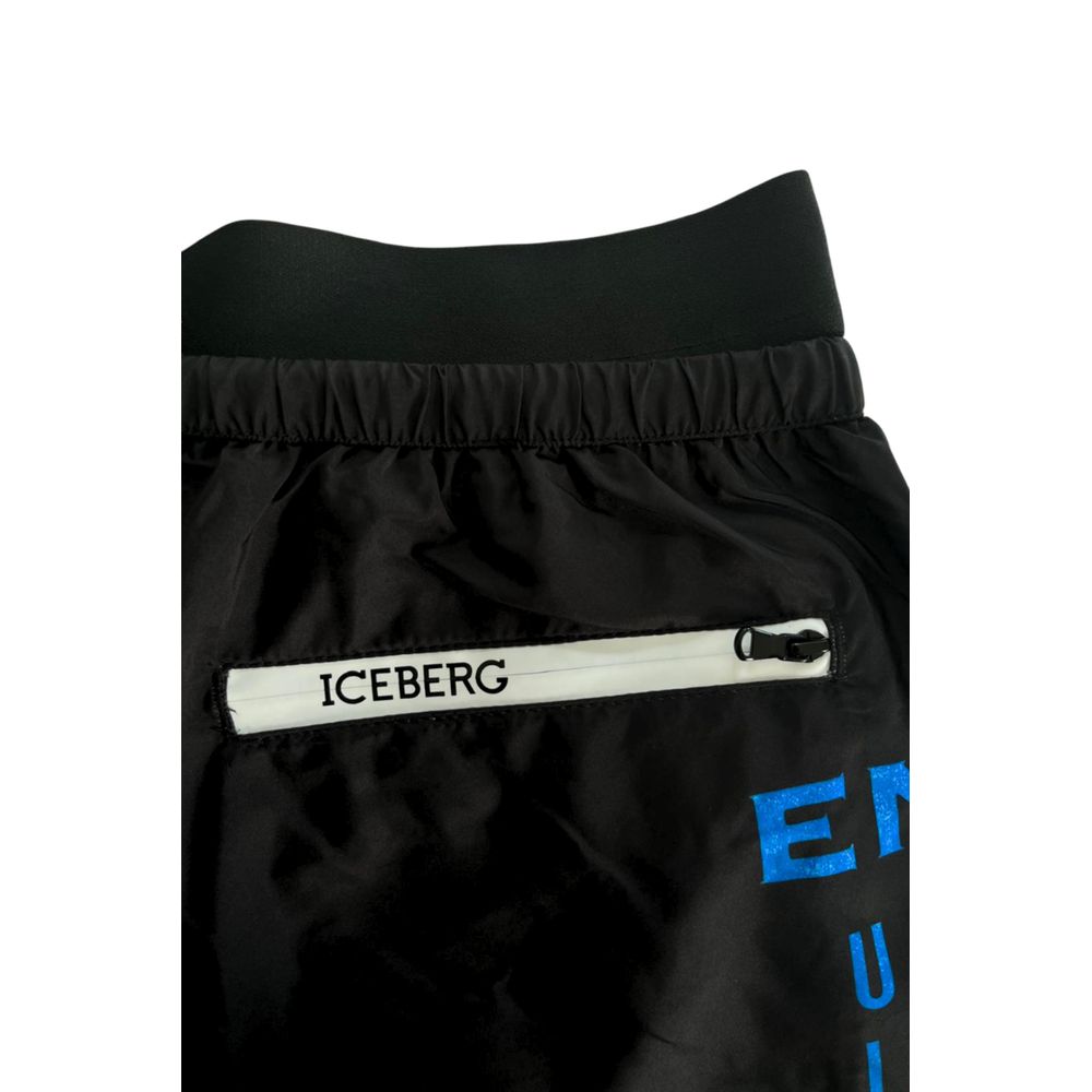 Black Polyester Men's Swim Short swimwear Iceberg