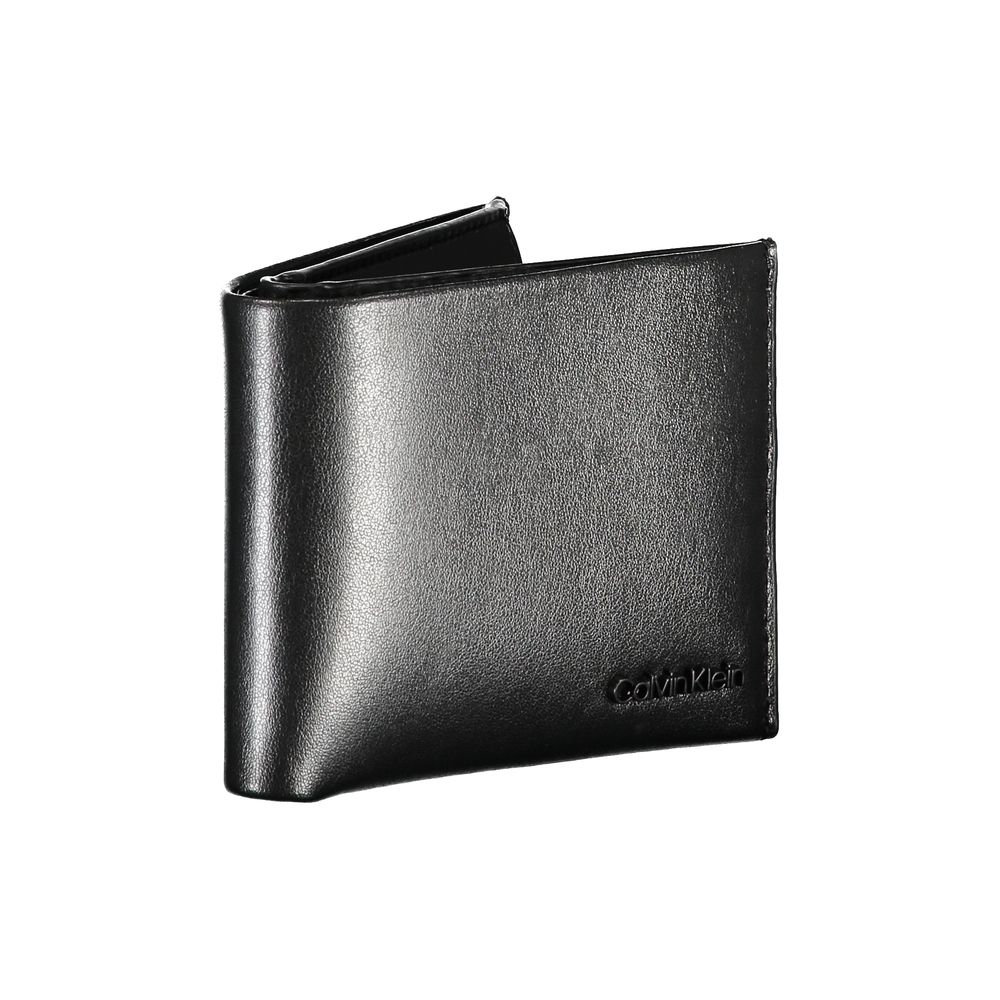 Elegant Black Leather Dual-Compartment Wallet Calvin Klein