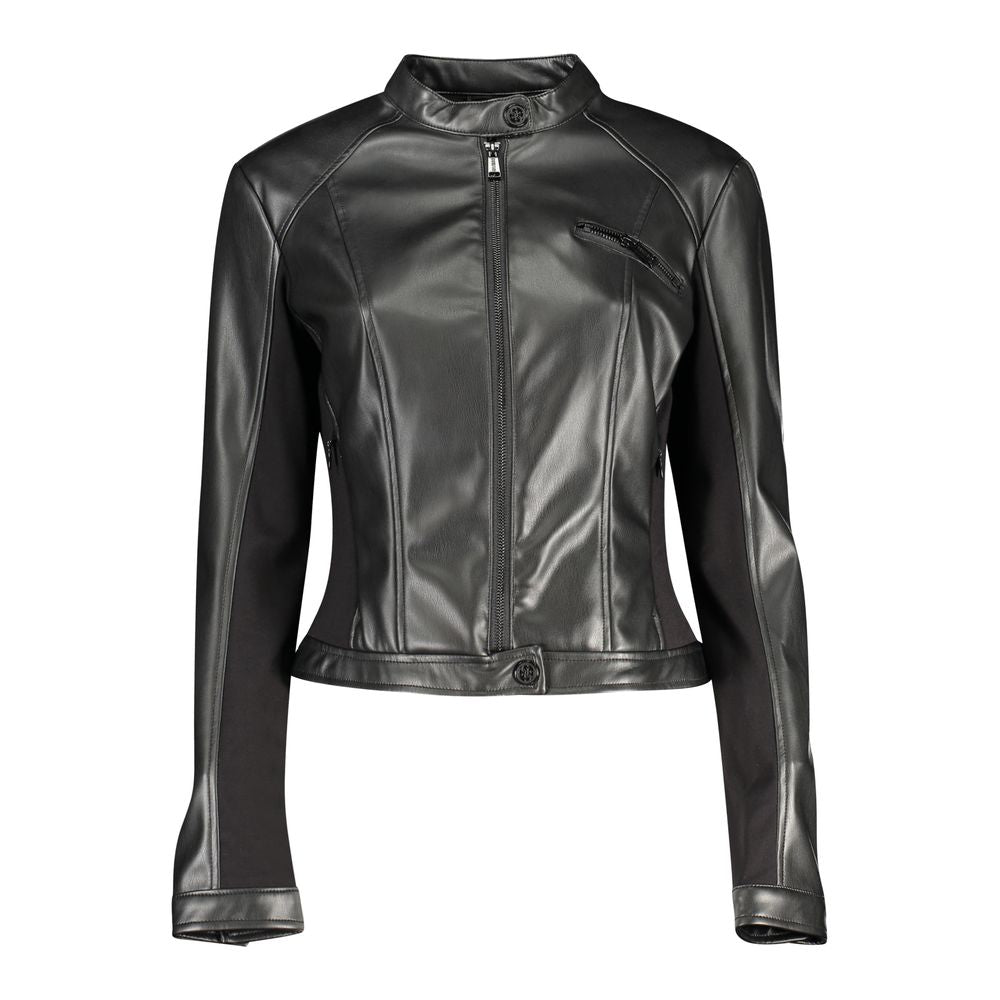 Black Polyethylene Jackets & Coat Guess Jeans