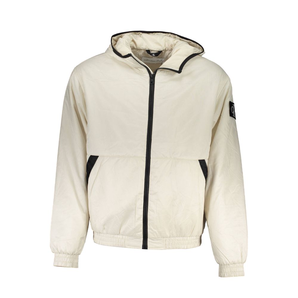 Beige Polyester Men Jacket Calvin Klein