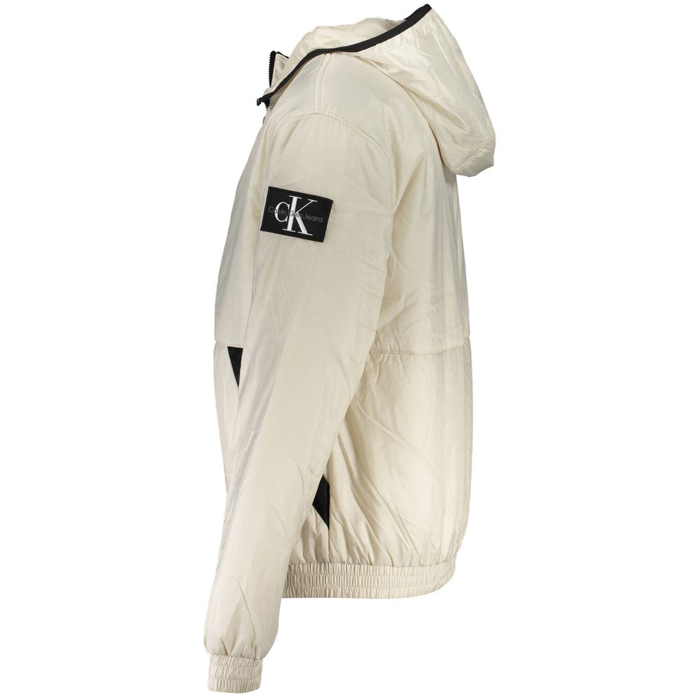 Beige Polyester Men Jacket Calvin Klein