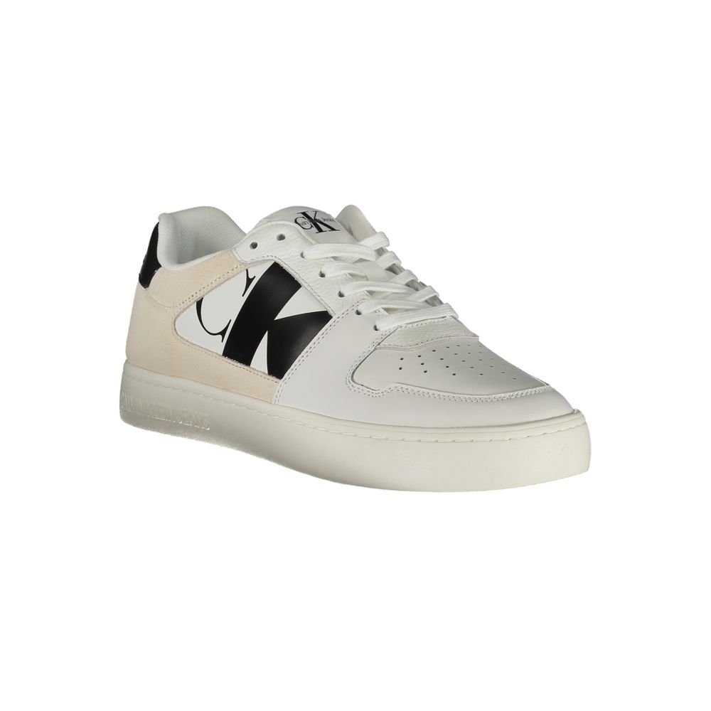 White Polyester Sneaker Calvin Klein