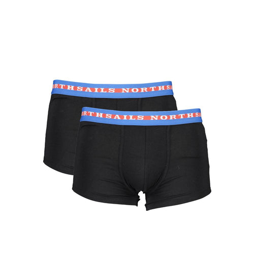Black Cotton Men Boxer Pair North Sails