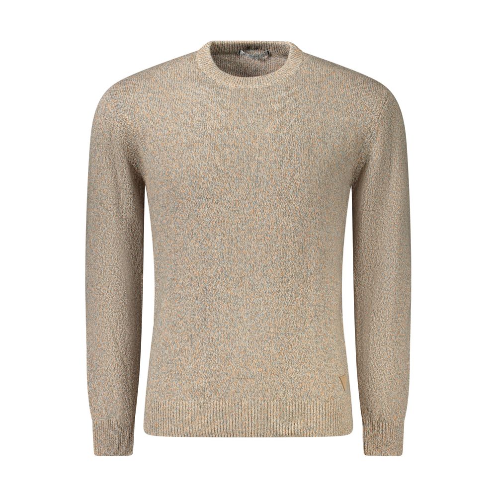 Beige Cotton Men Sweater Guess Jeans