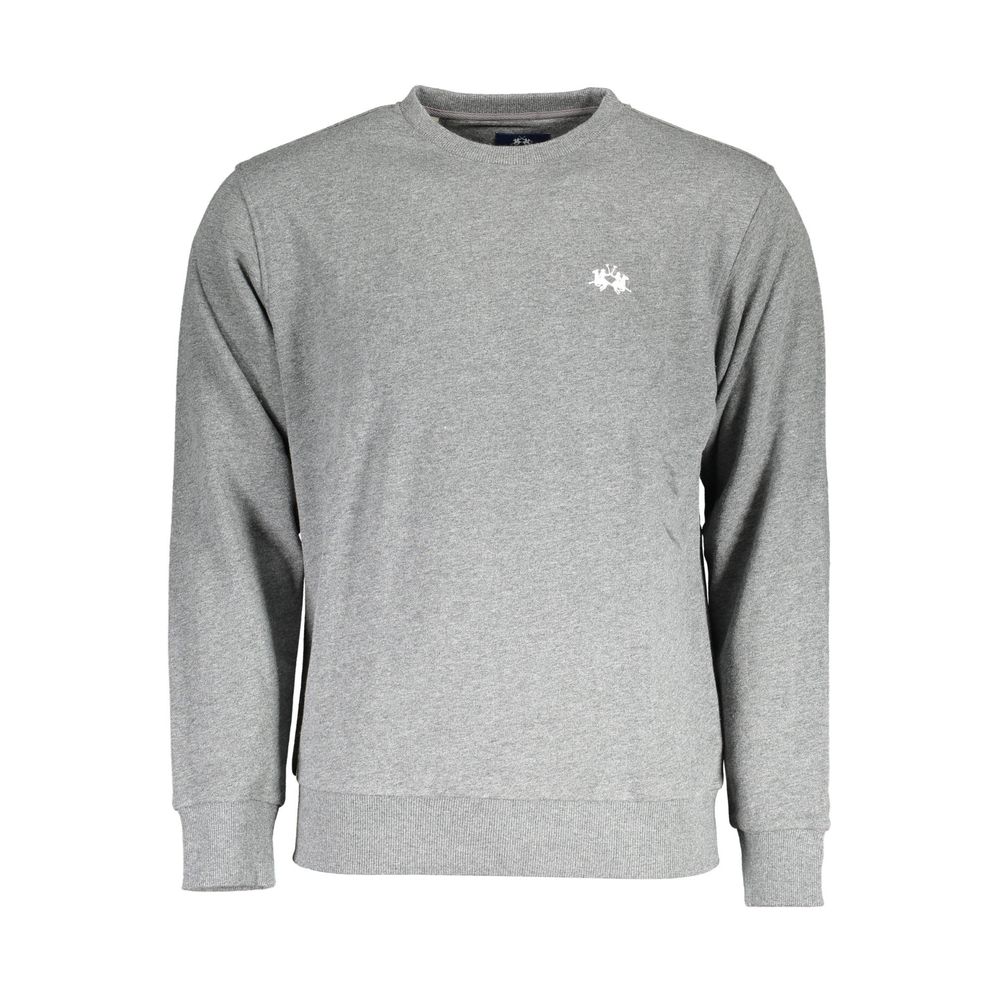 Gray Cotton Men Sweater La Martina