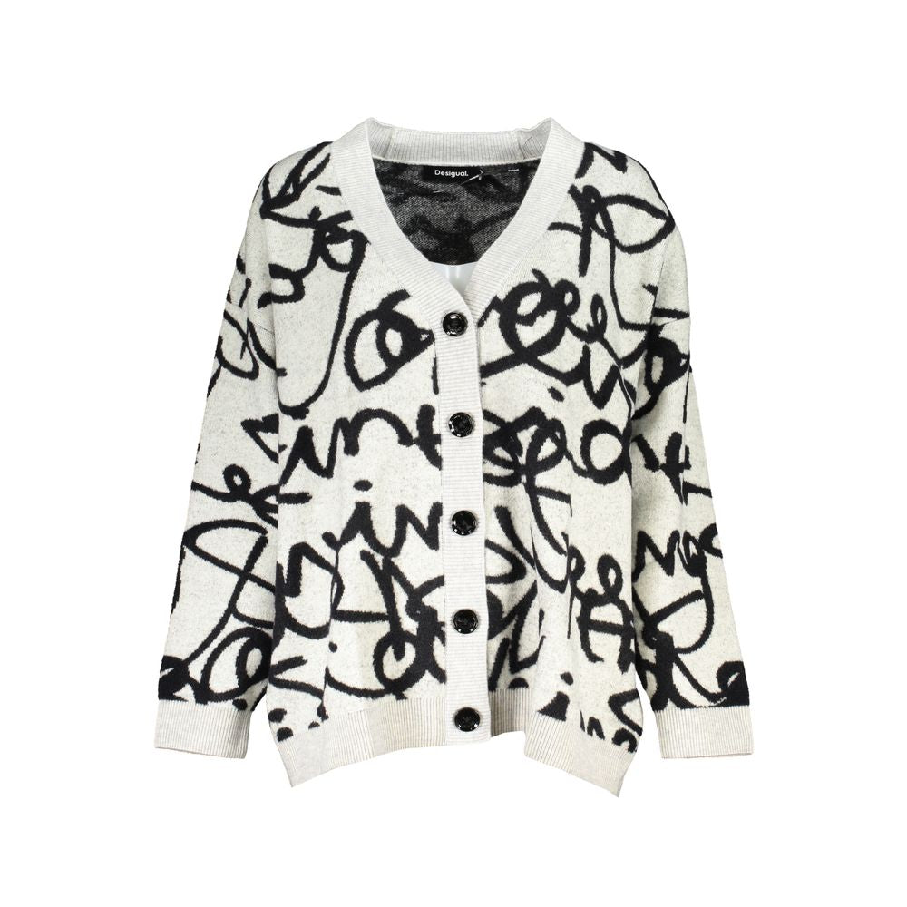 Chic Contrasting V-Neck Cardigan Desigual