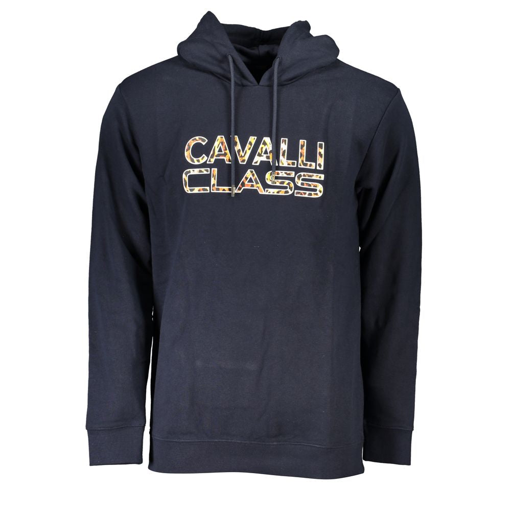 Blue Cotton Men Sweater Cavalli Class