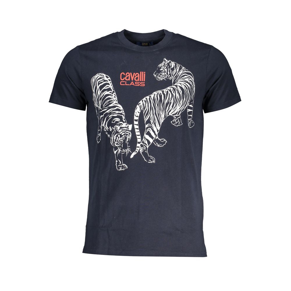 Blue Cotton T-Shirt Cavalli Class