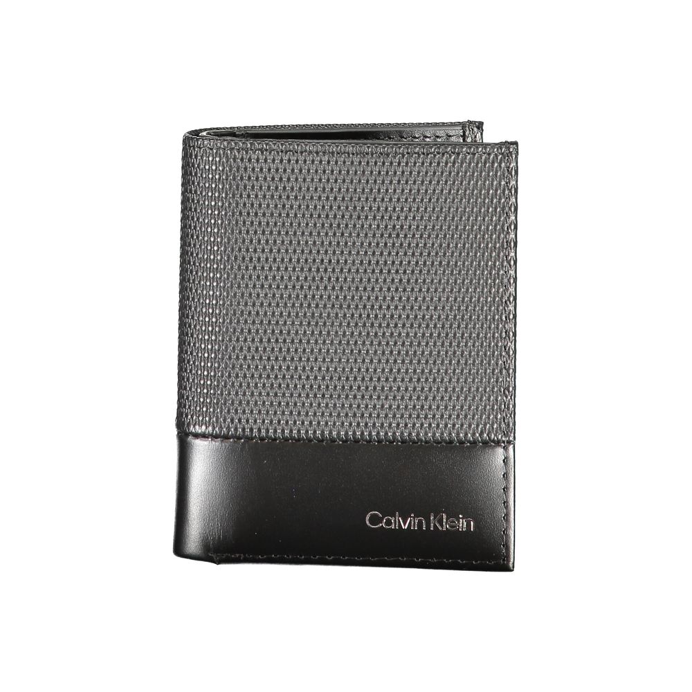 Black Leather Wallet Calvin Klein