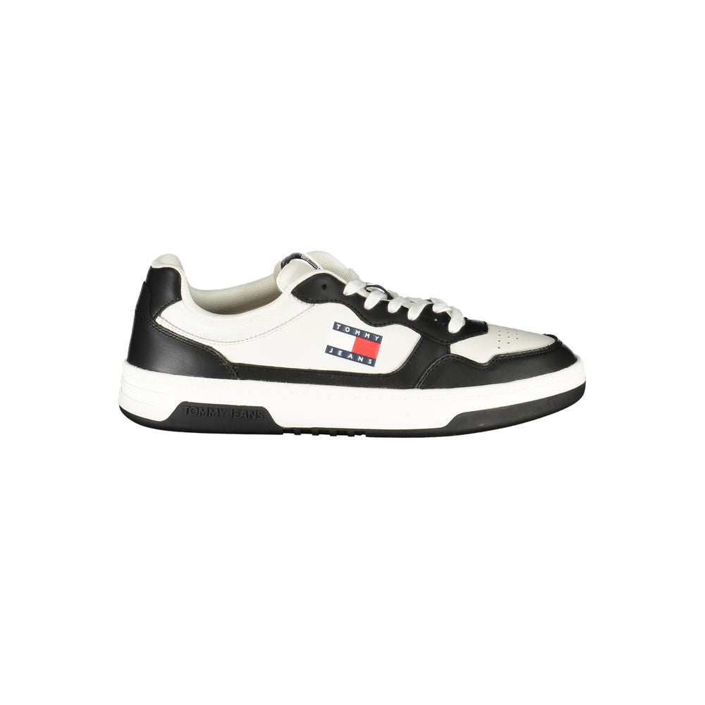 Black Leather Men Sneaker Tommy Hilfiger