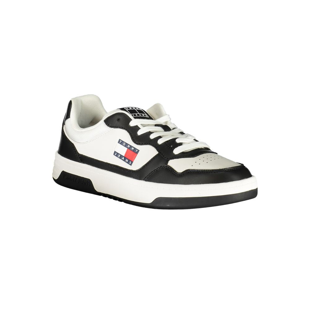 Black Leather Men Sneaker Tommy Hilfiger