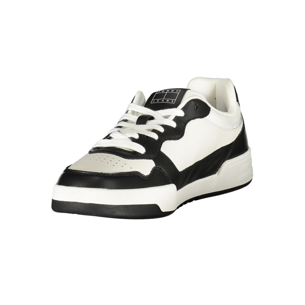 Black Leather Men Sneaker Tommy Hilfiger