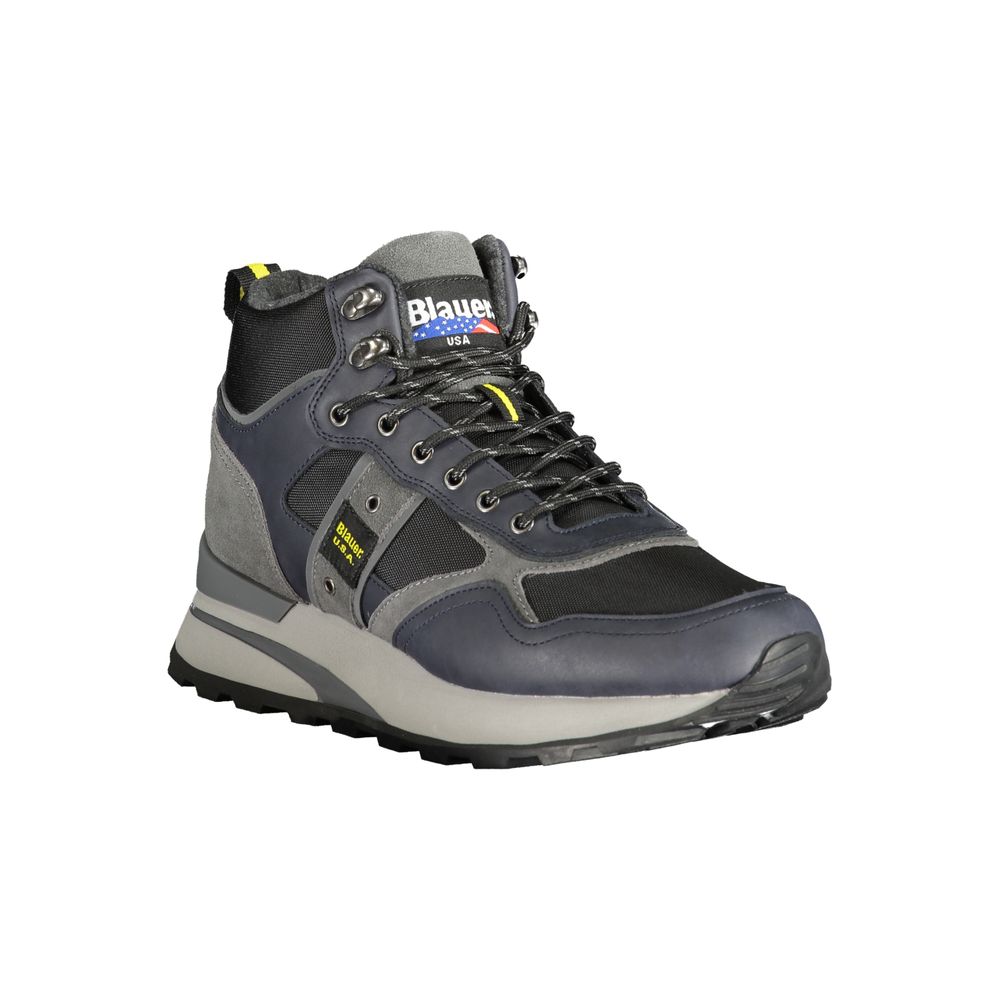 Blue Leather Men Sneaker Blauer
