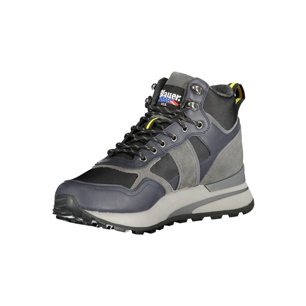 Blue Leather Men Sneaker Blauer