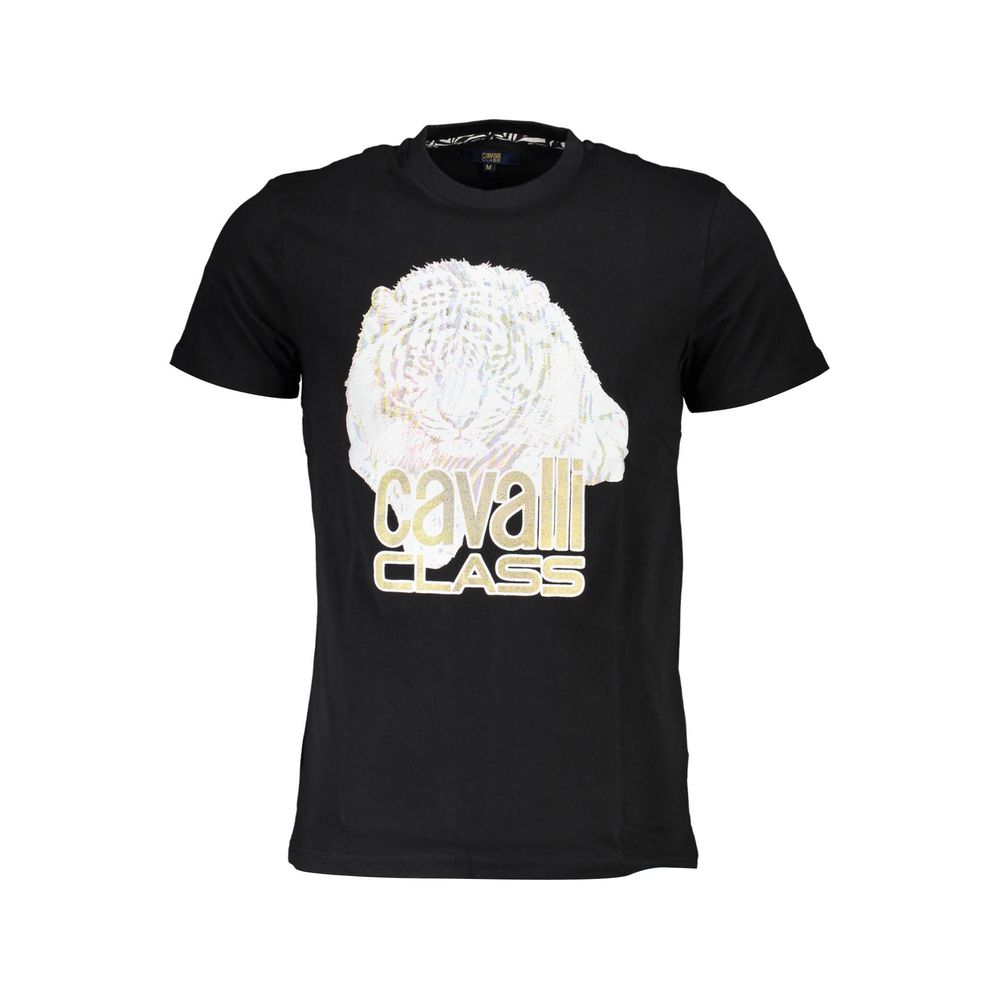 Black Cotton Men T-Shirt Cavalli Class